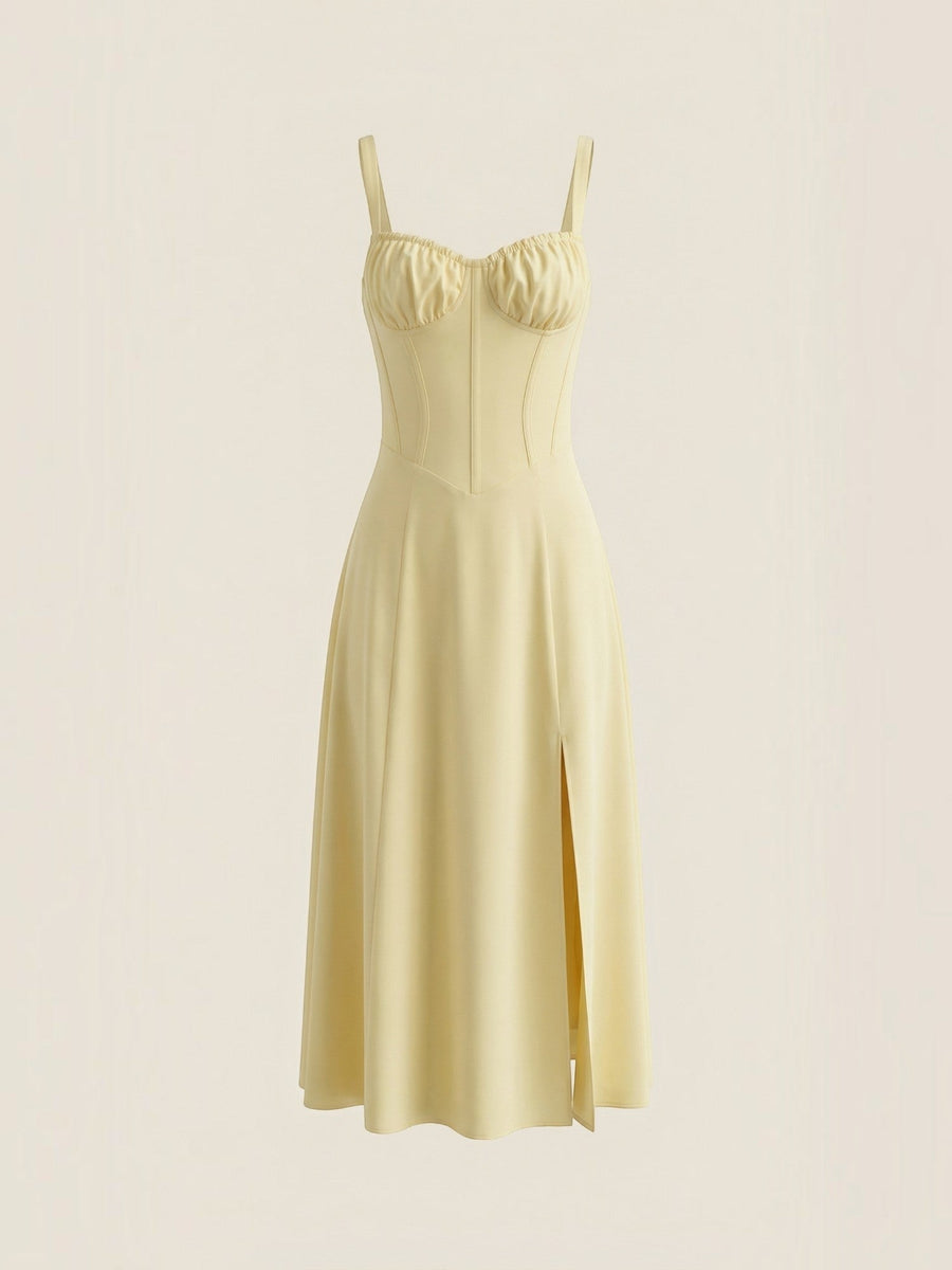 Jade Lace Up Corset Style Midi Dress