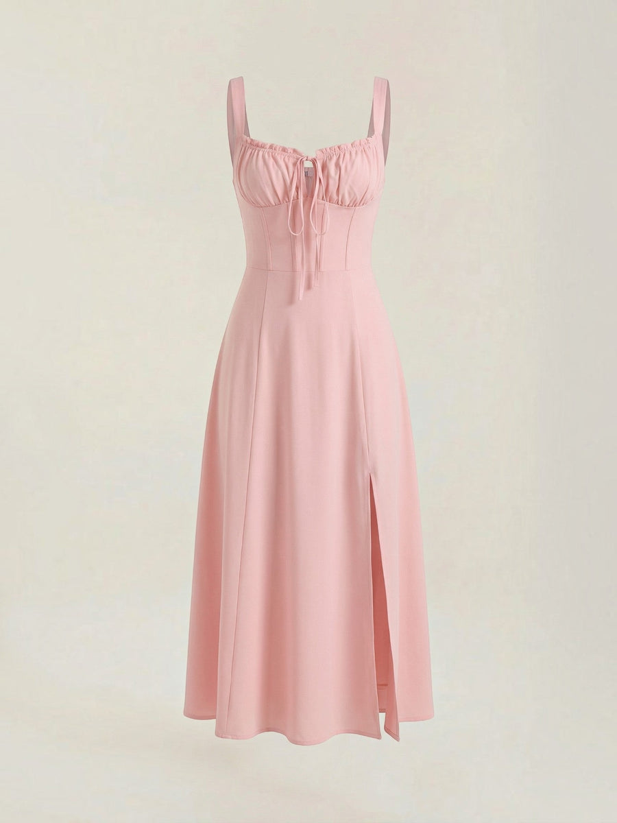 Jade Lace Up Corset Style Midi Dress
