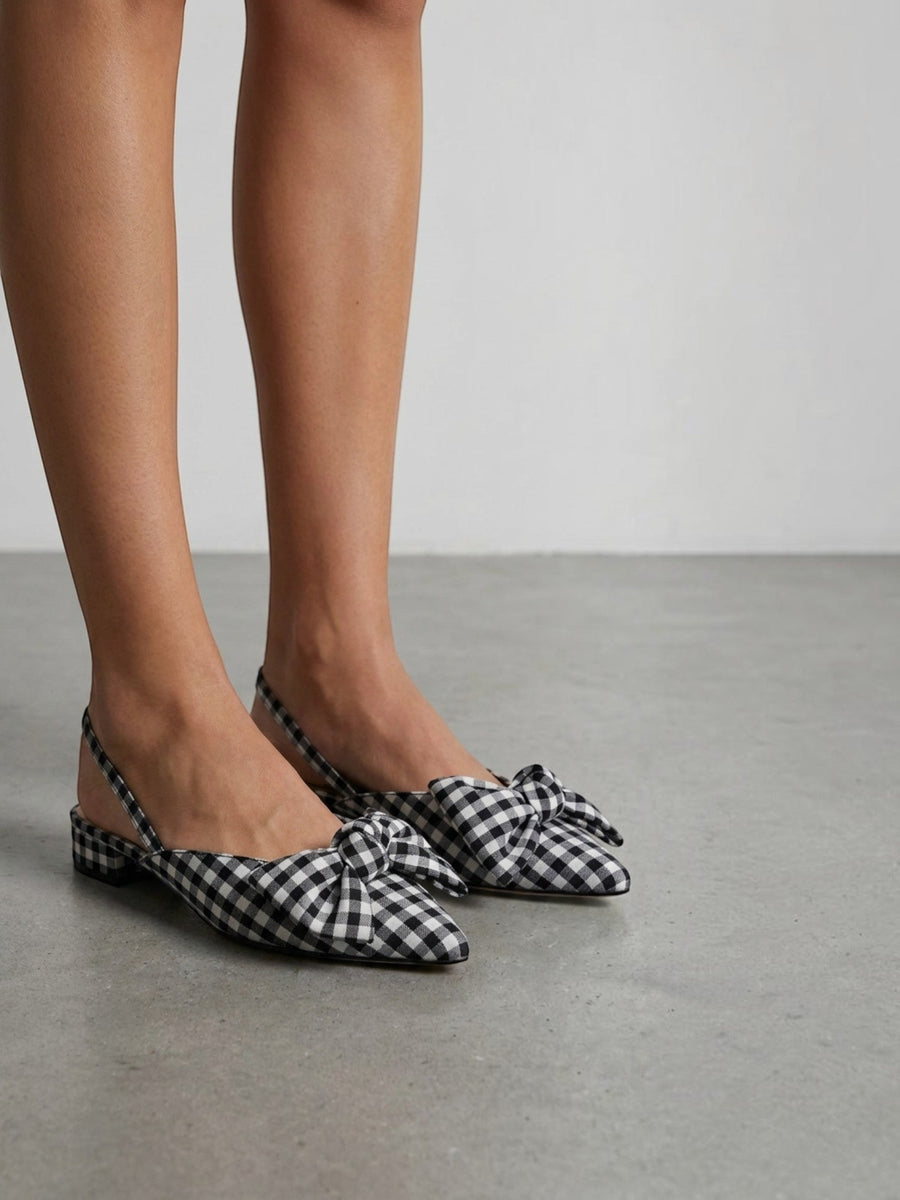 Aveline Bow Slingback Low Heels