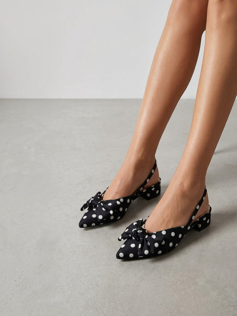 Aveline Bow Slingback Low Heels