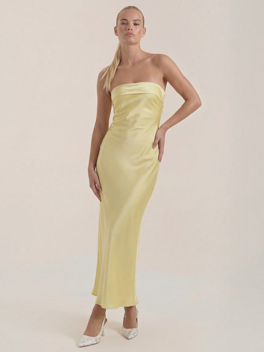 Elsa Strapless Fitted Maxi Evening Dress