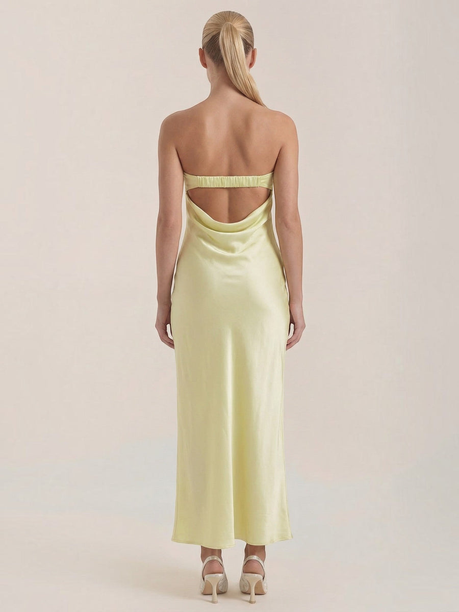 Elsa Strapless Fitted Maxi Evening Dress
