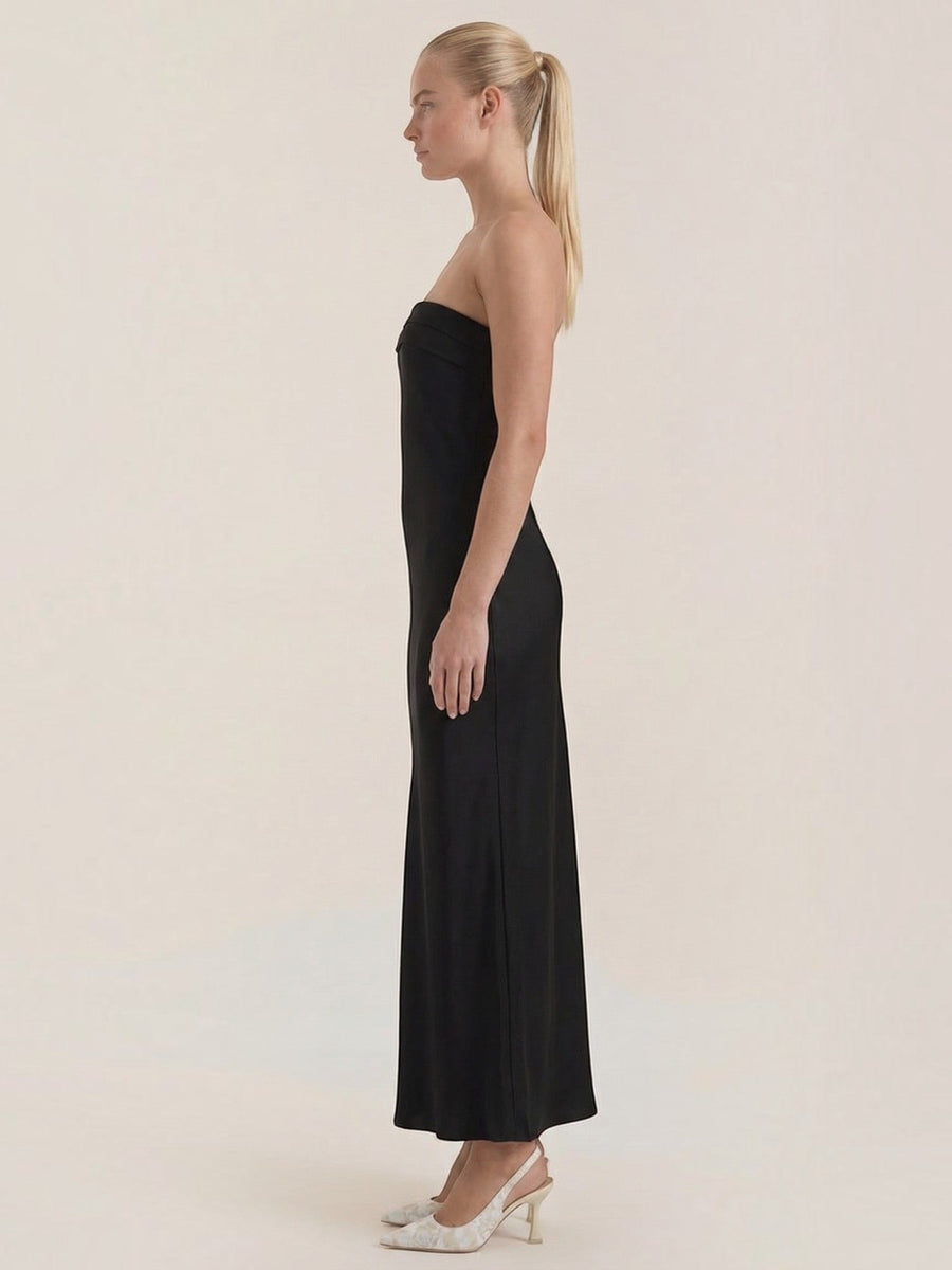 Elsa Strapless Fitted Maxi Evening Dress
