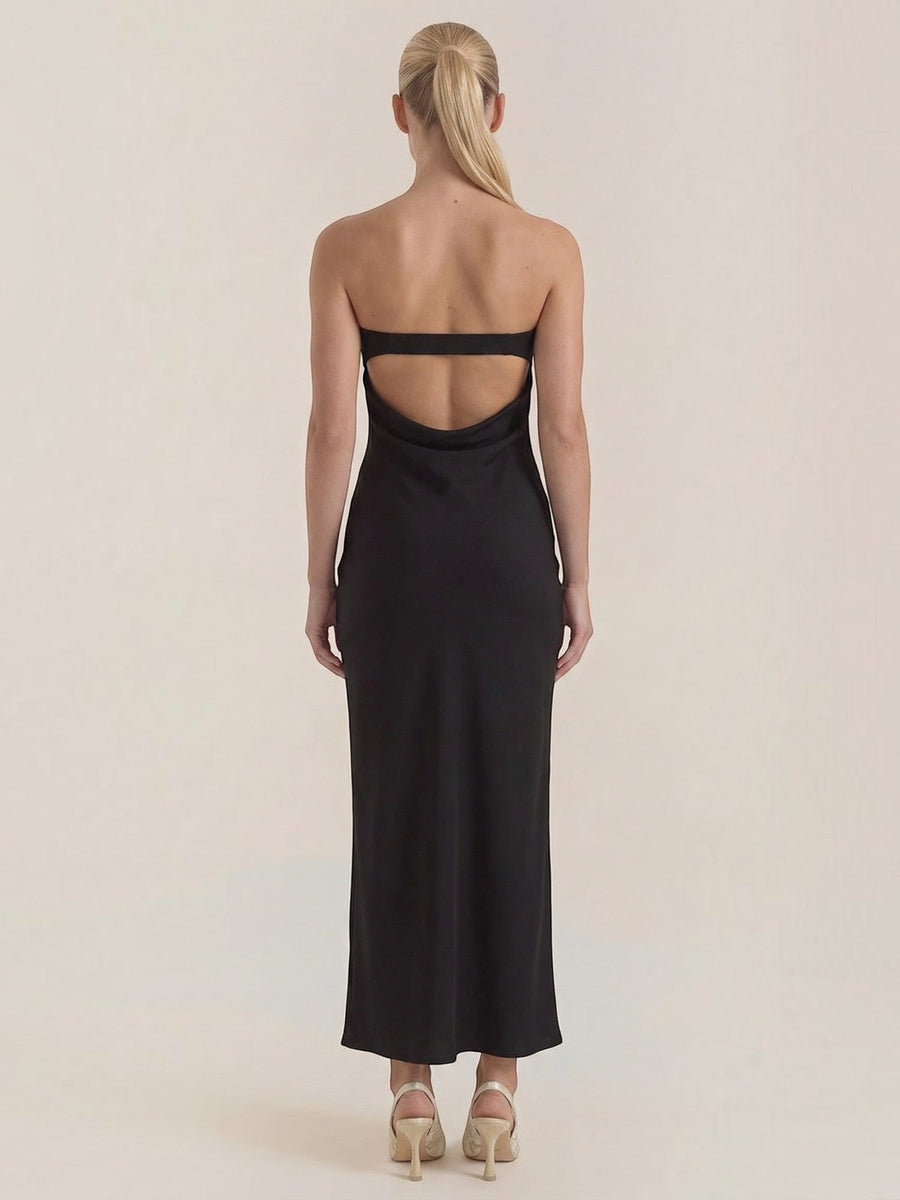 Elsa Strapless Fitted Maxi Evening Dress