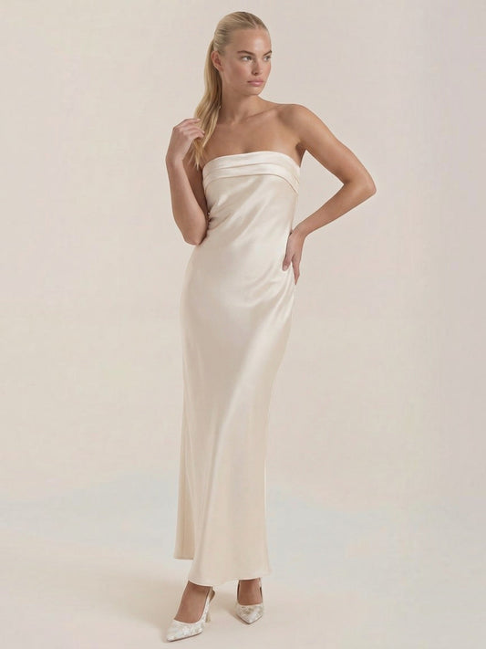 Elsa Strapless Fitted Maxi Evening Dress