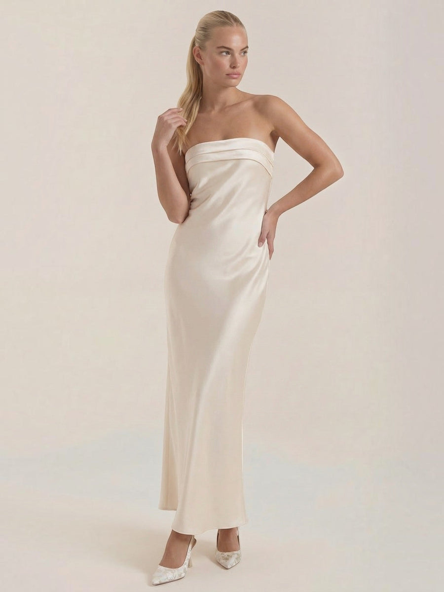 Elsa Strapless Fitted Maxi Evening Dress