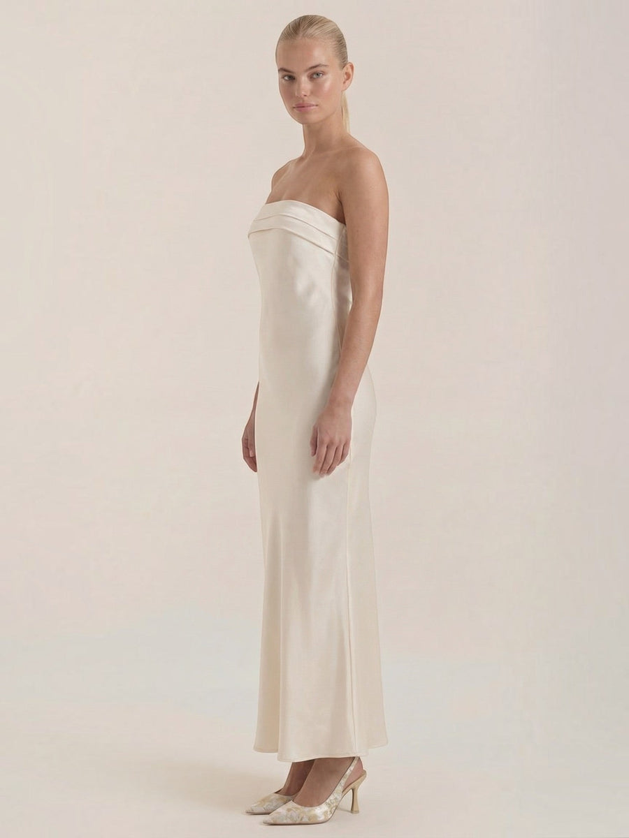 Elsa Strapless Fitted Maxi Evening Dress