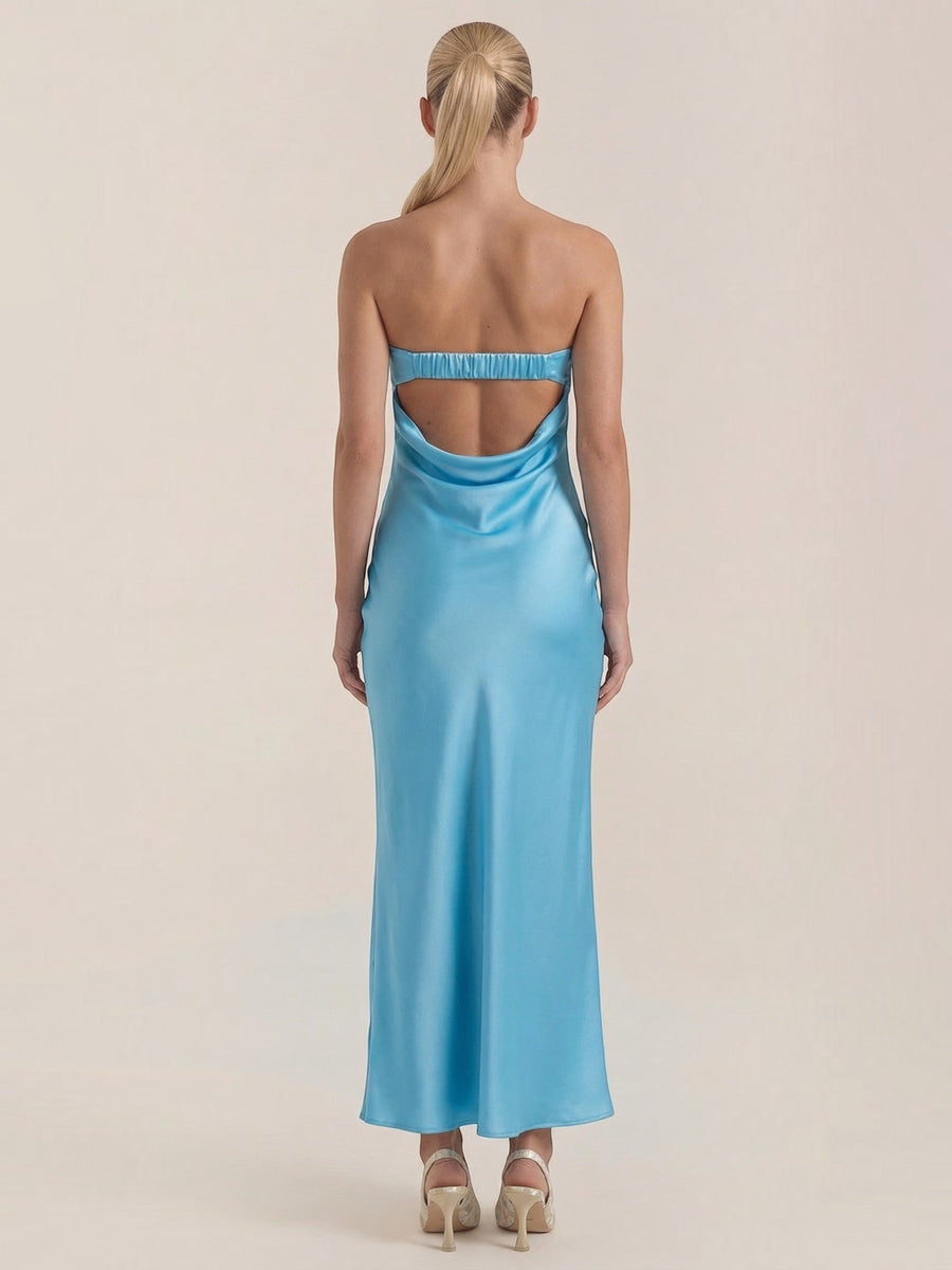 Elsa Strapless Fitted Maxi Evening Dress