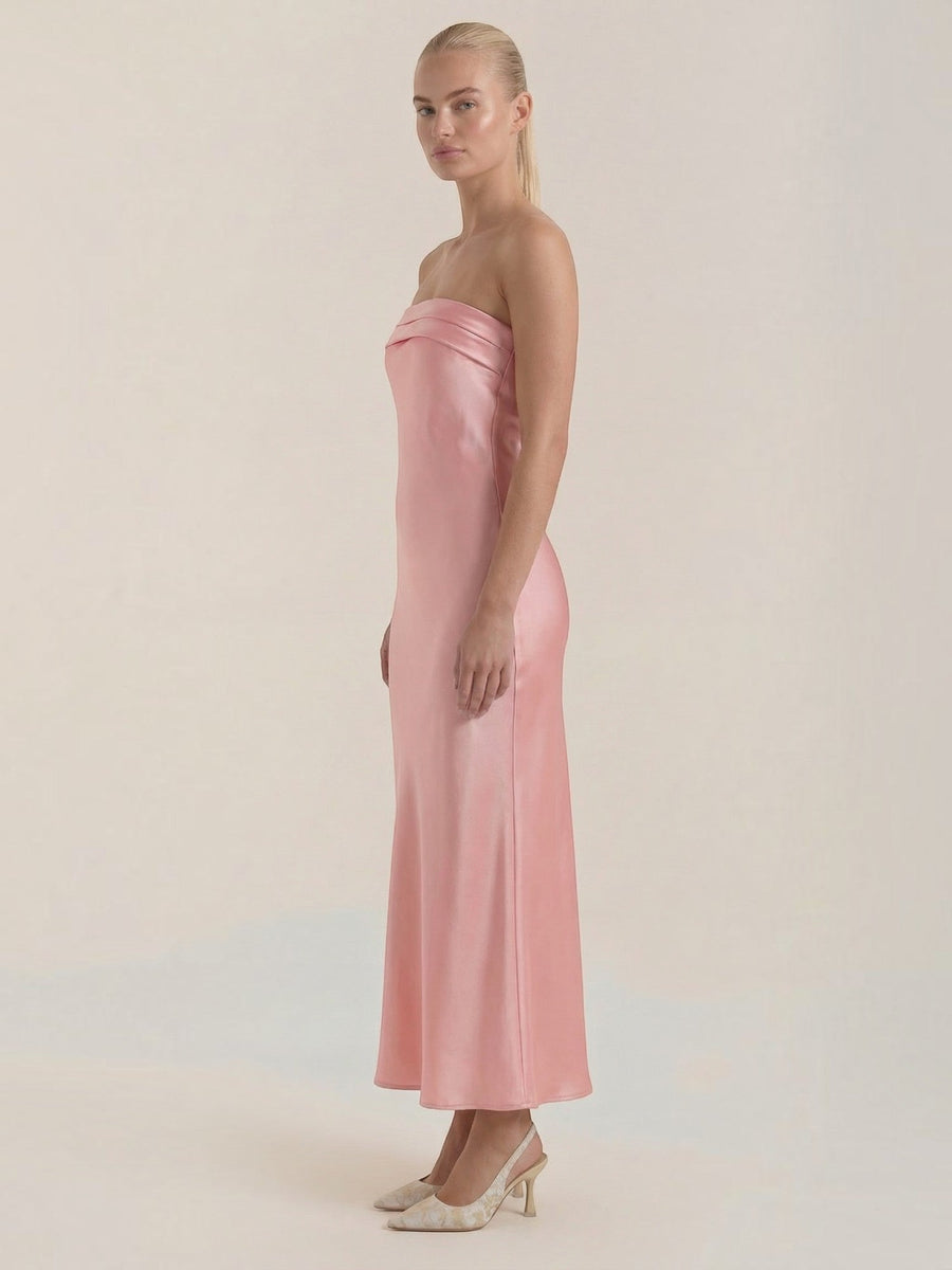 Elsa Strapless Fitted Maxi Evening Dress