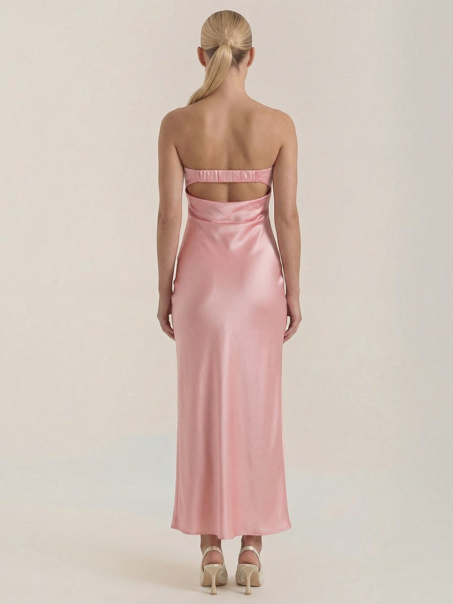 Elsa Strapless Fitted Maxi Evening Dress