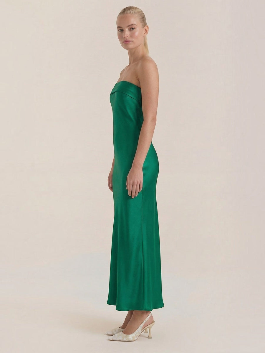 Elsa Strapless Fitted Maxi Evening Dress