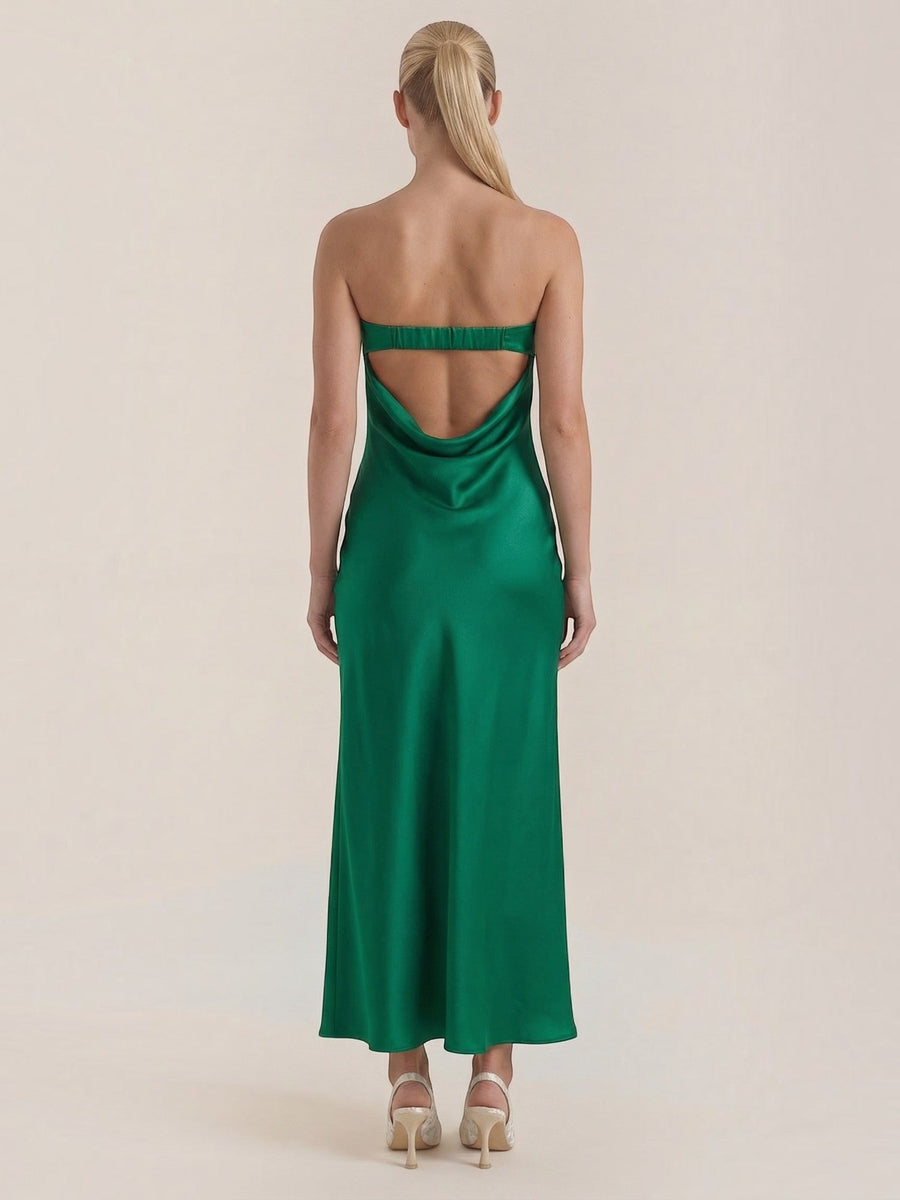 Elsa Strapless Fitted Maxi Evening Dress