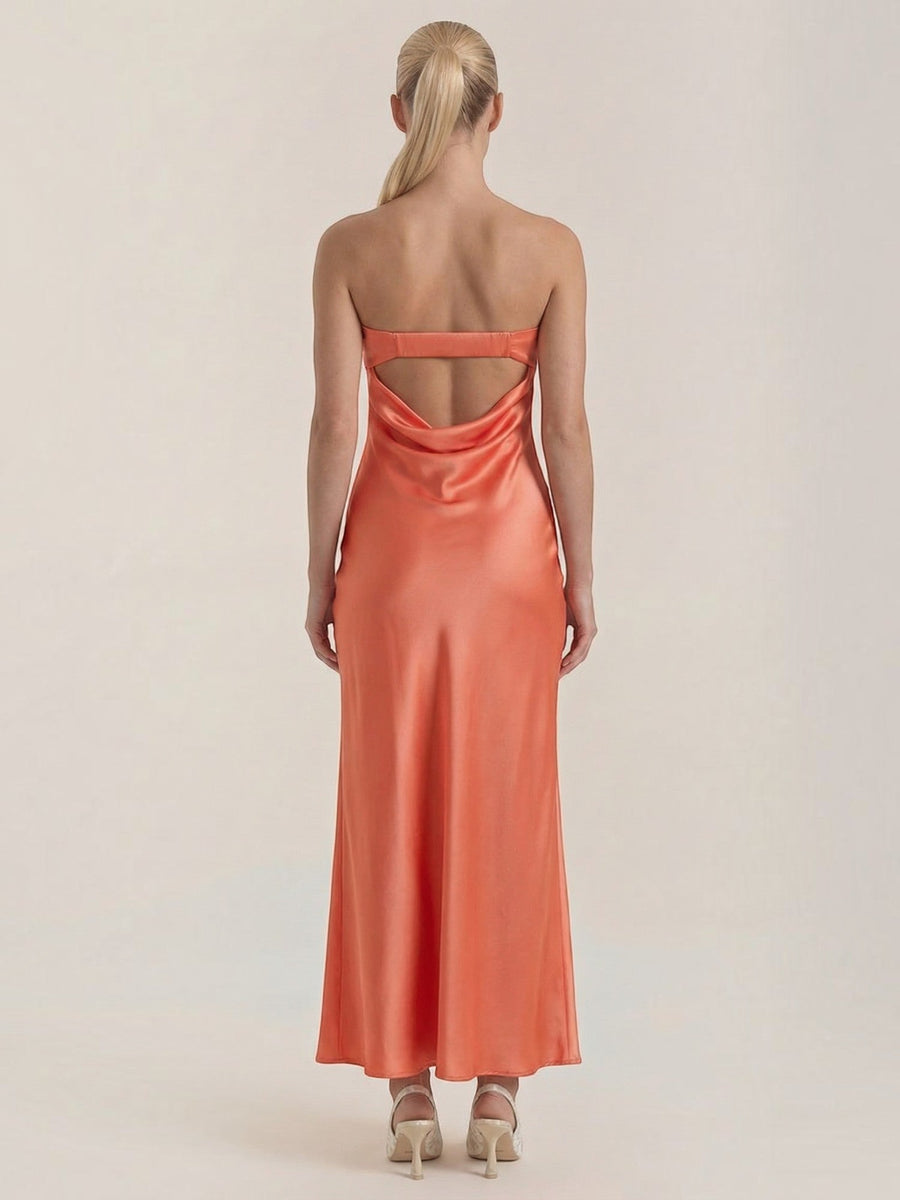 Elsa Strapless Fitted Maxi Evening Dress