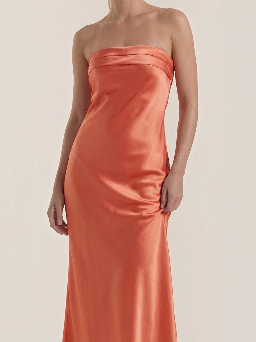Elsa Strapless Fitted Maxi Evening Dress
