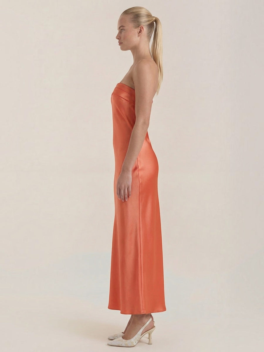 Elsa Strapless Fitted Maxi Evening Dress