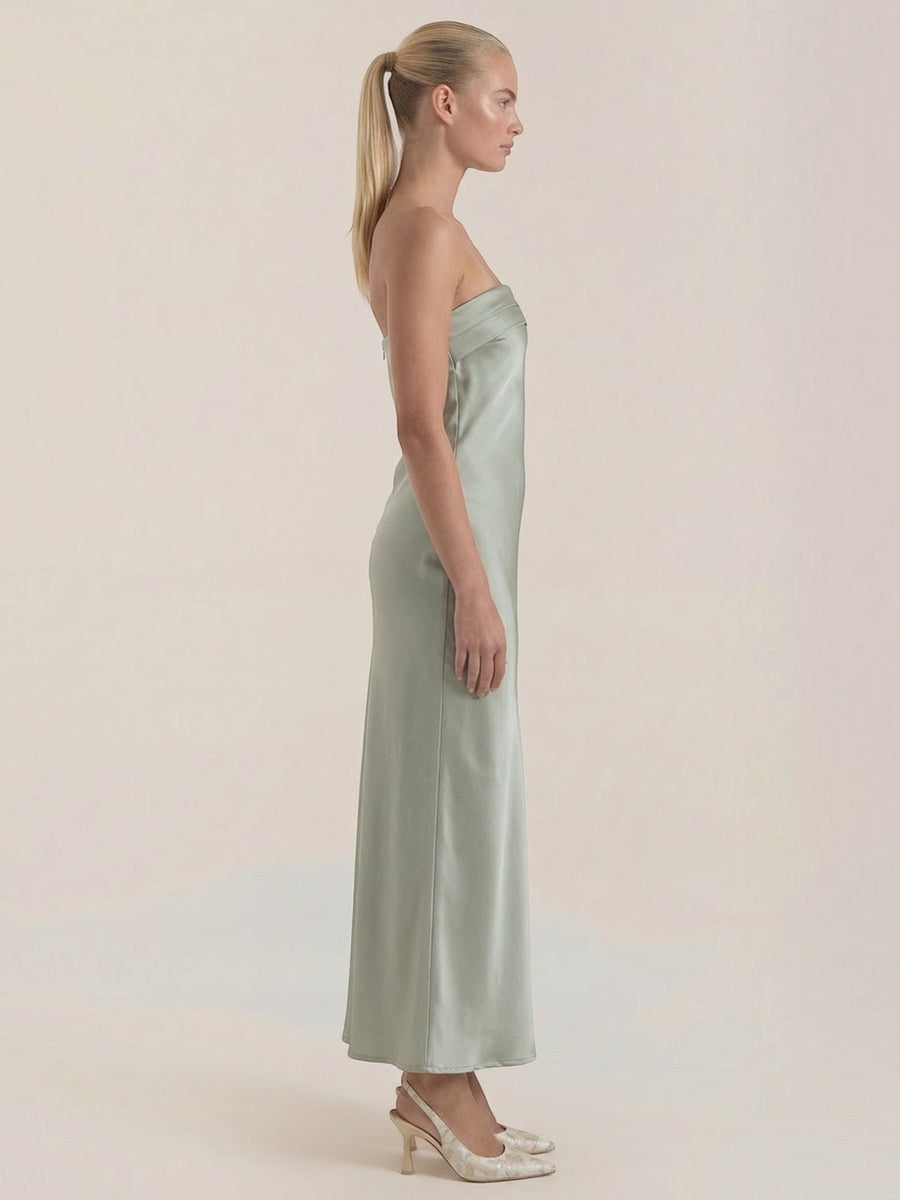 Elsa Strapless Fitted Maxi Evening Dress