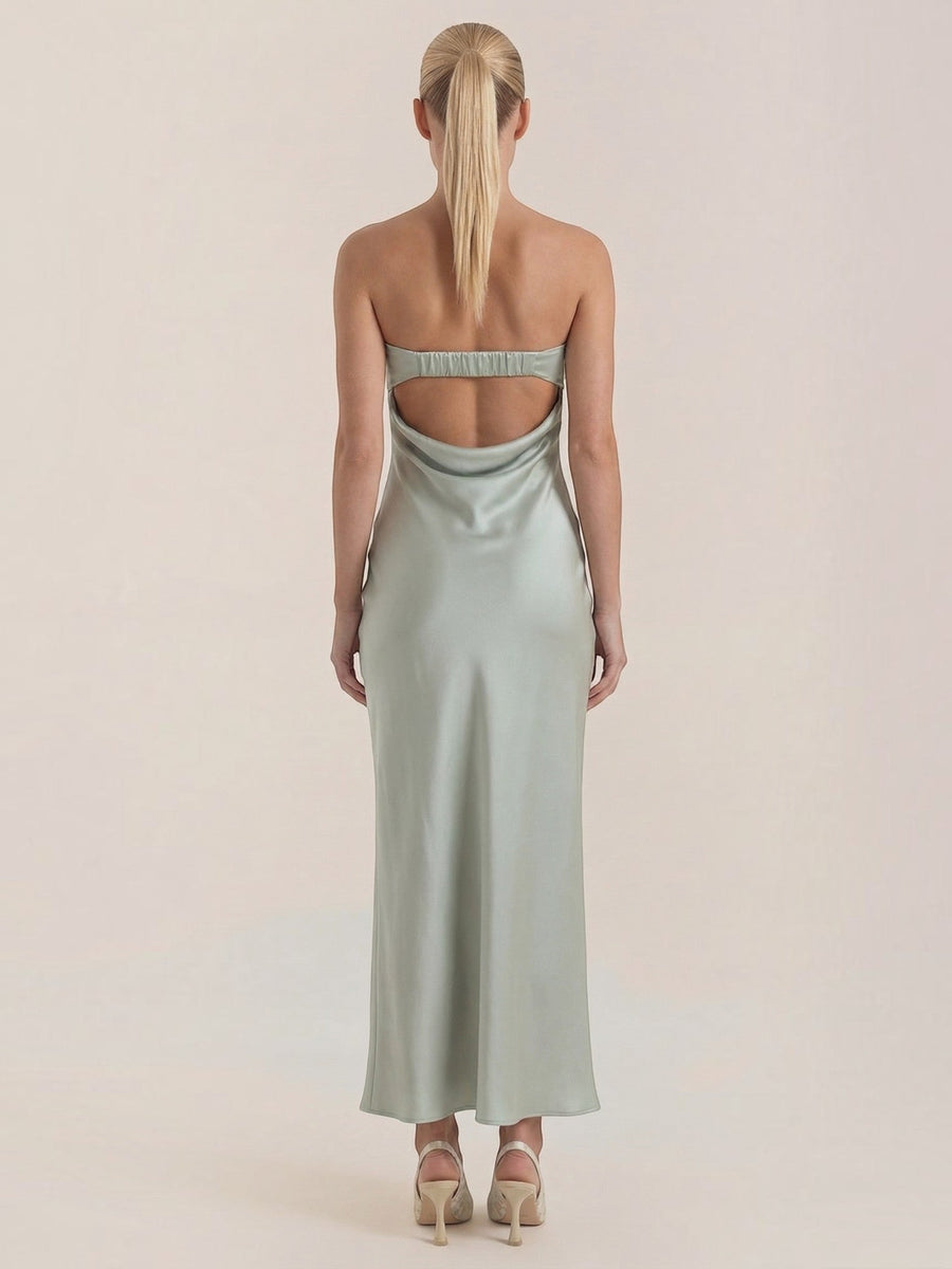 Elsa Strapless Fitted Maxi Evening Dress