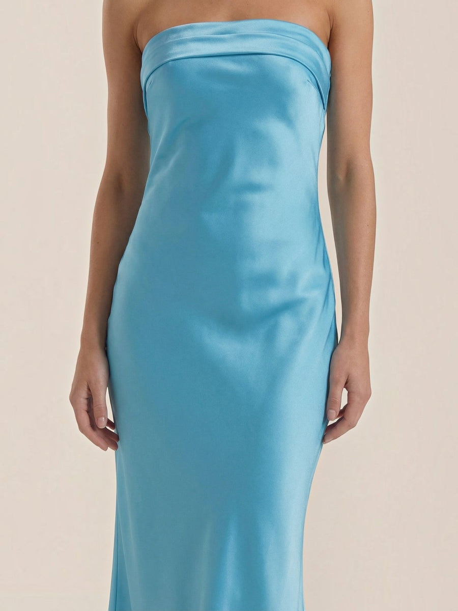 Elsa Strapless Fitted Maxi Evening Dress