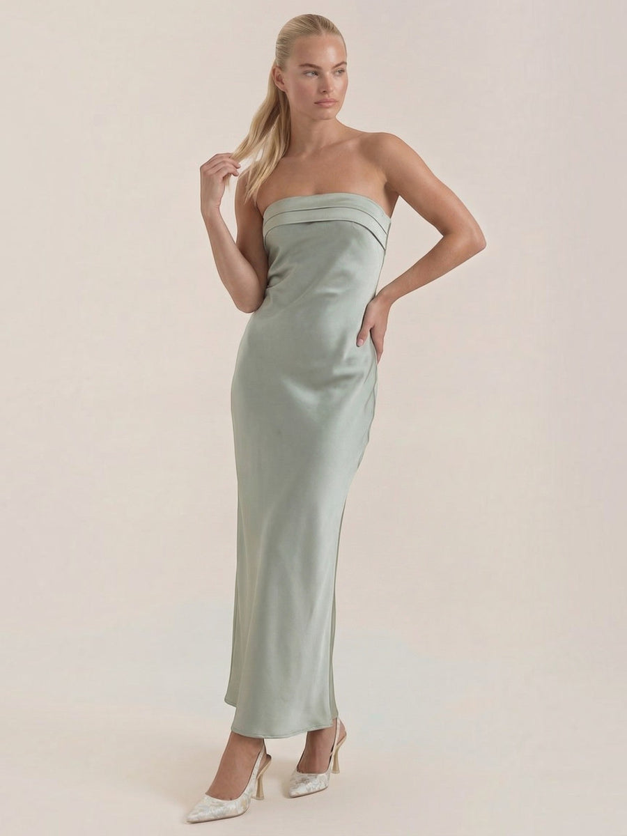 Elsa Strapless Fitted Maxi Evening Dress