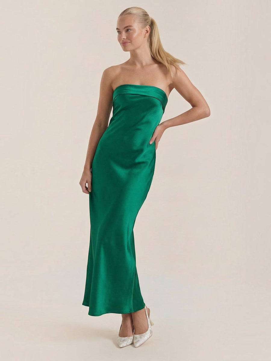 Elsa Strapless Fitted Maxi Evening Dress