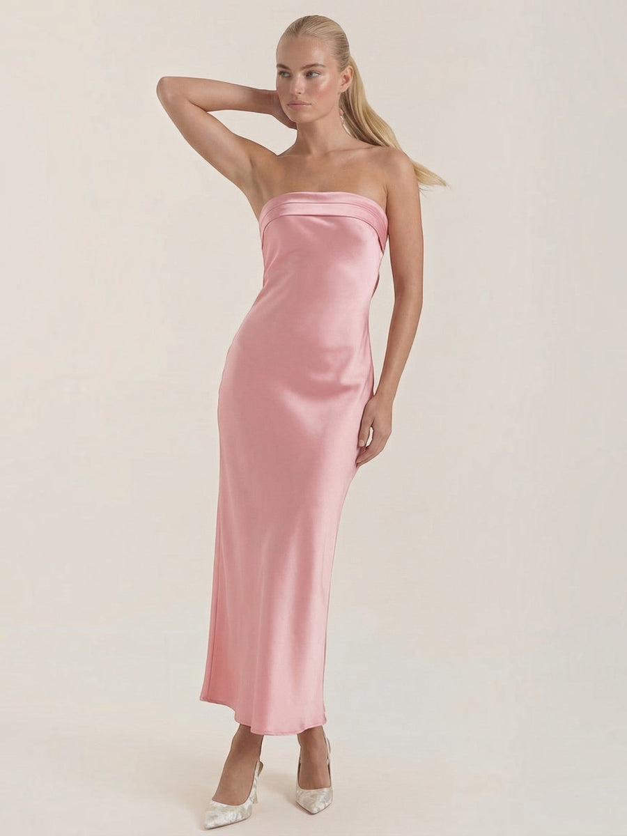 Elsa Strapless Fitted Maxi Evening Dress