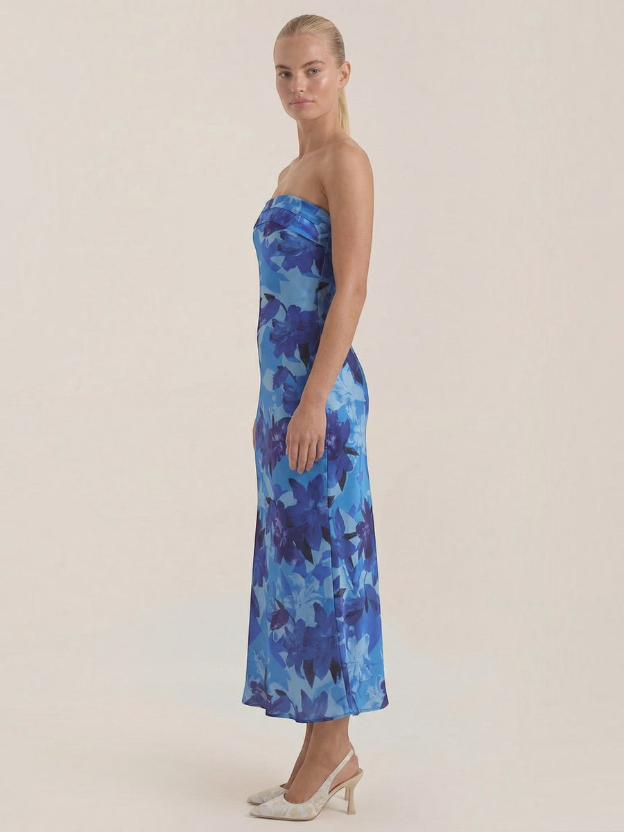 Elsa Strapless Fitted Maxi Evening Dress
