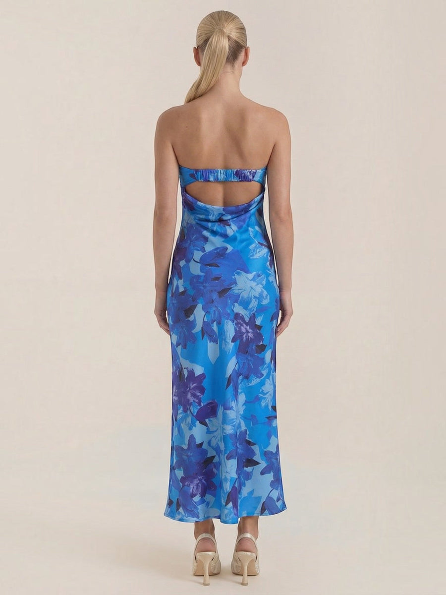 Elsa Strapless Fitted Maxi Evening Dress