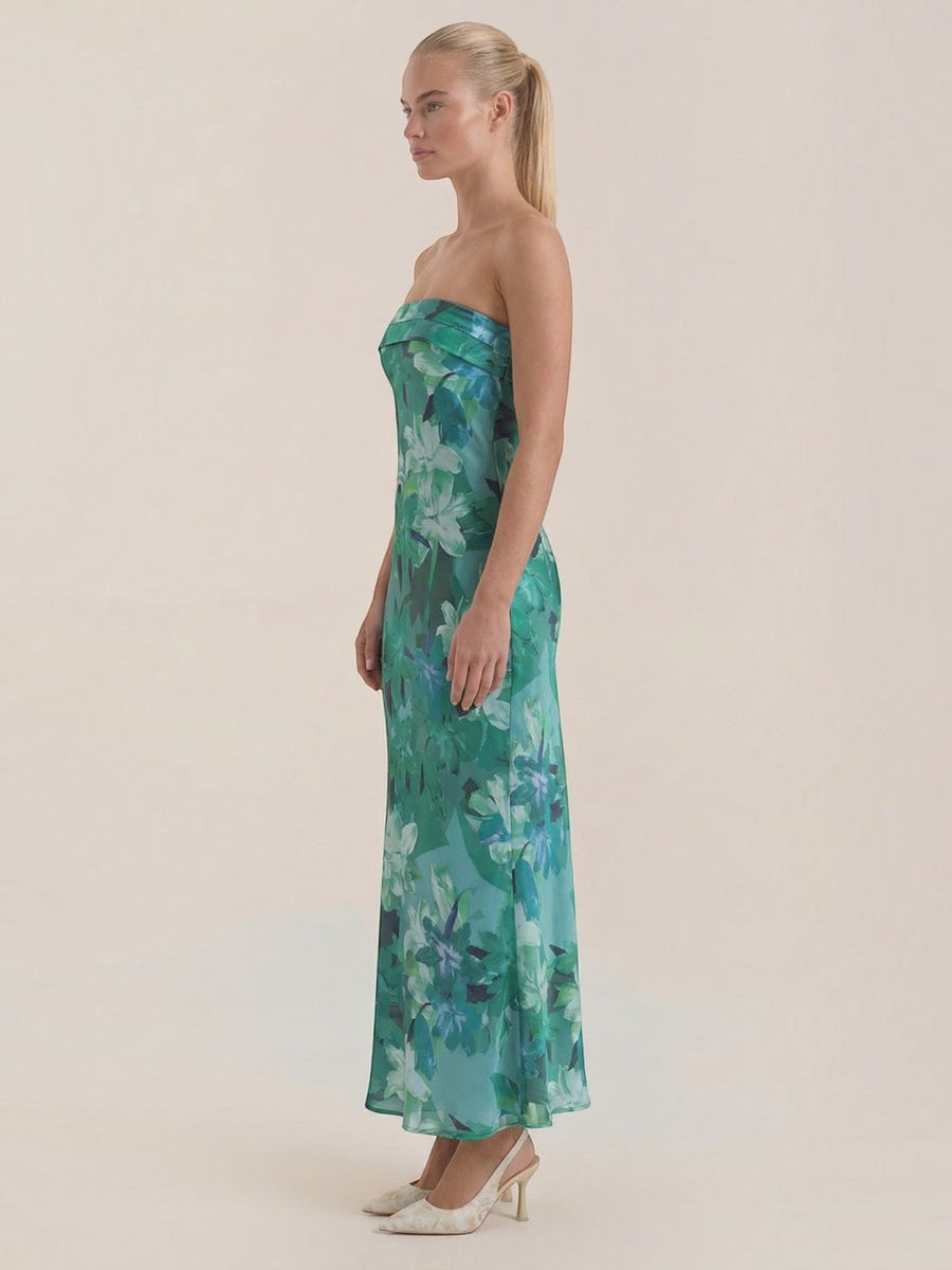 Elsa Strapless Fitted Maxi Evening Dress