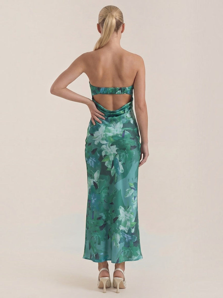 Elsa Strapless Fitted Maxi Evening Dress