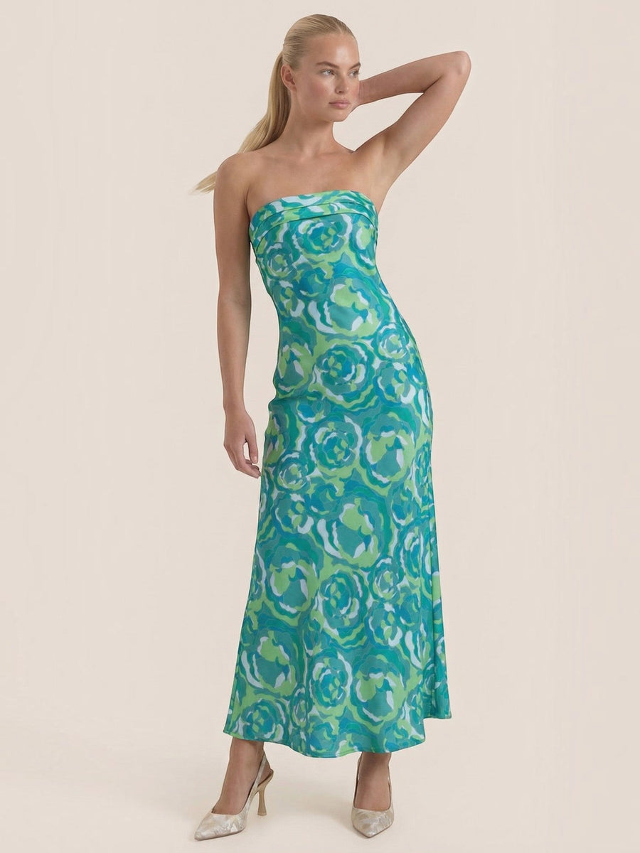 Elsa Strapless Fitted Maxi Evening Dress
