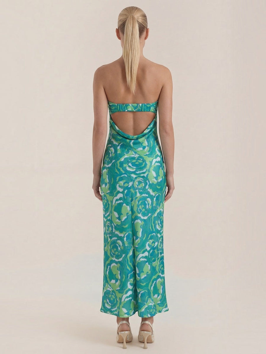 Elsa Strapless Fitted Maxi Evening Dress