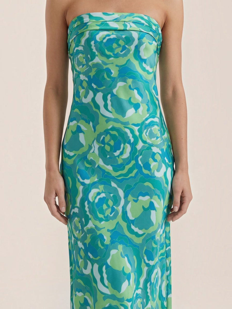 Elsa Strapless Fitted Maxi Evening Dress