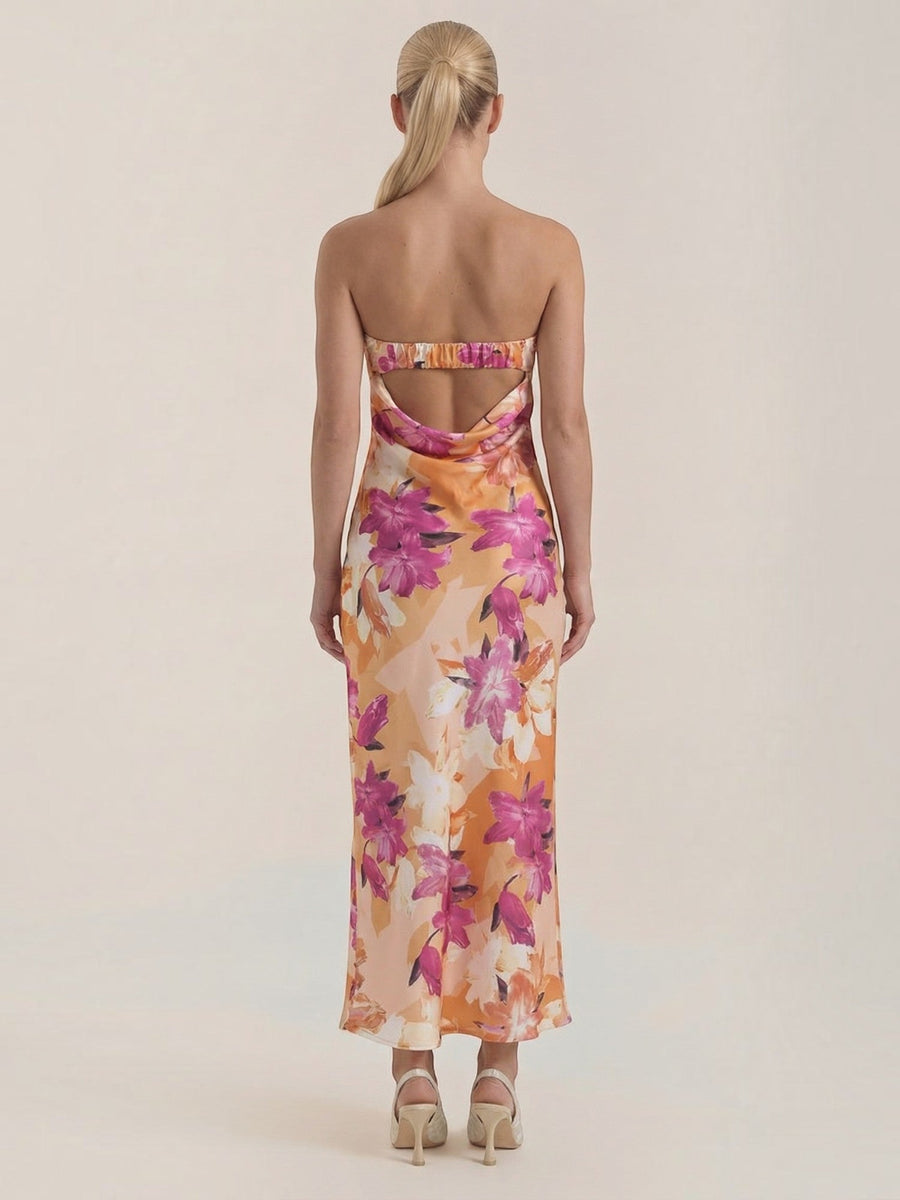 Elsa Strapless Fitted Maxi Evening Dress