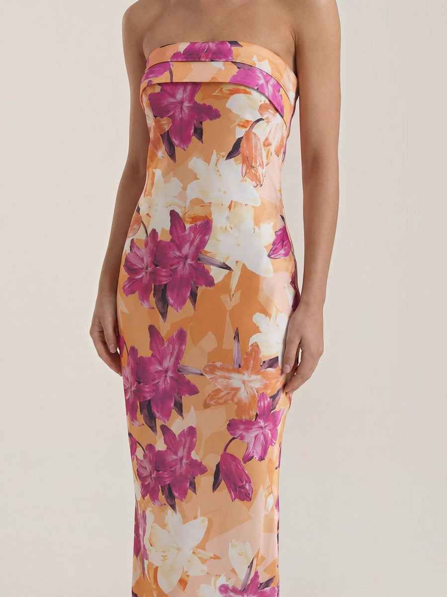 Elsa Strapless Fitted Maxi Evening Dress