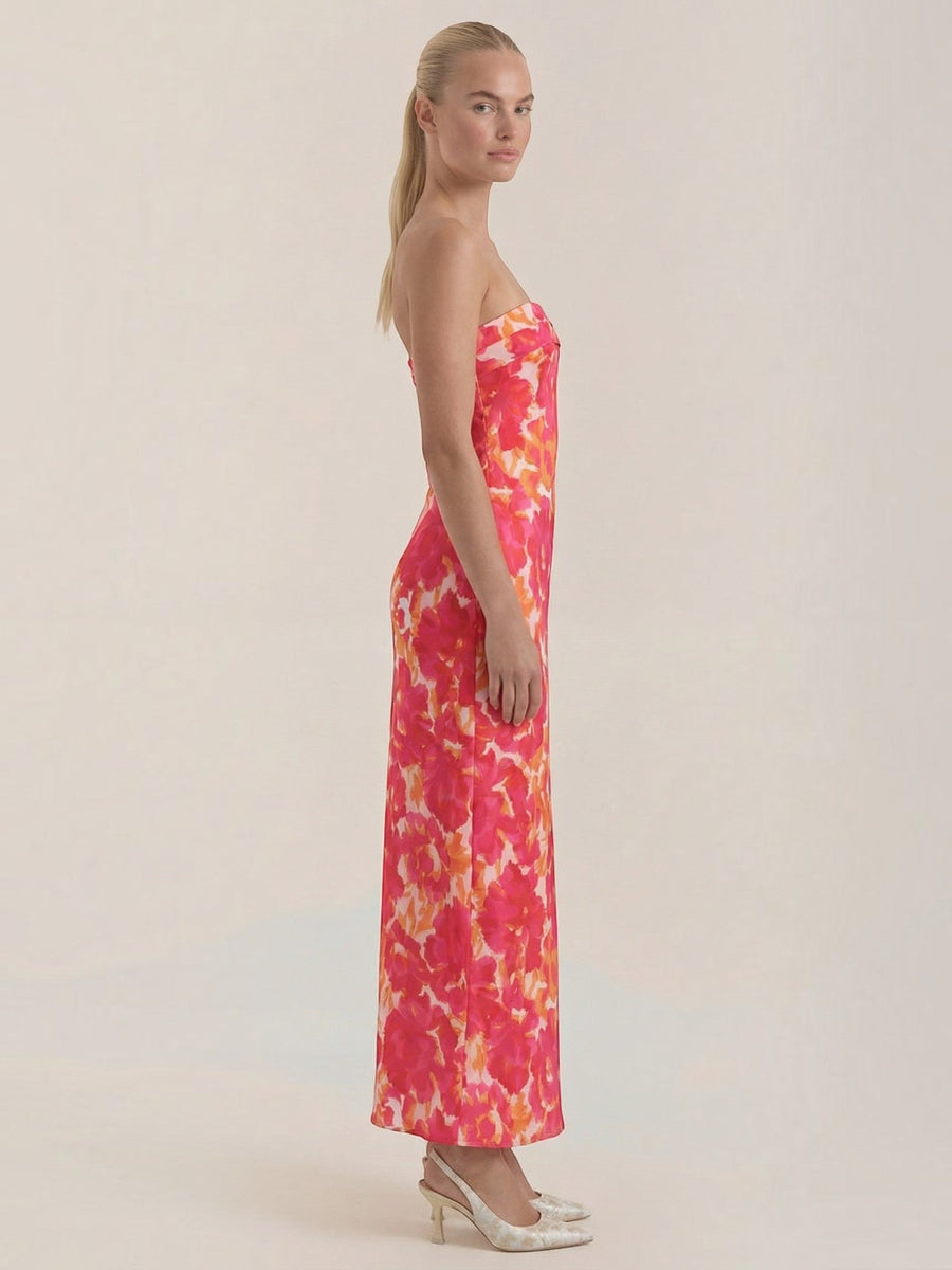 Elsa Strapless Fitted Maxi Evening Dress
