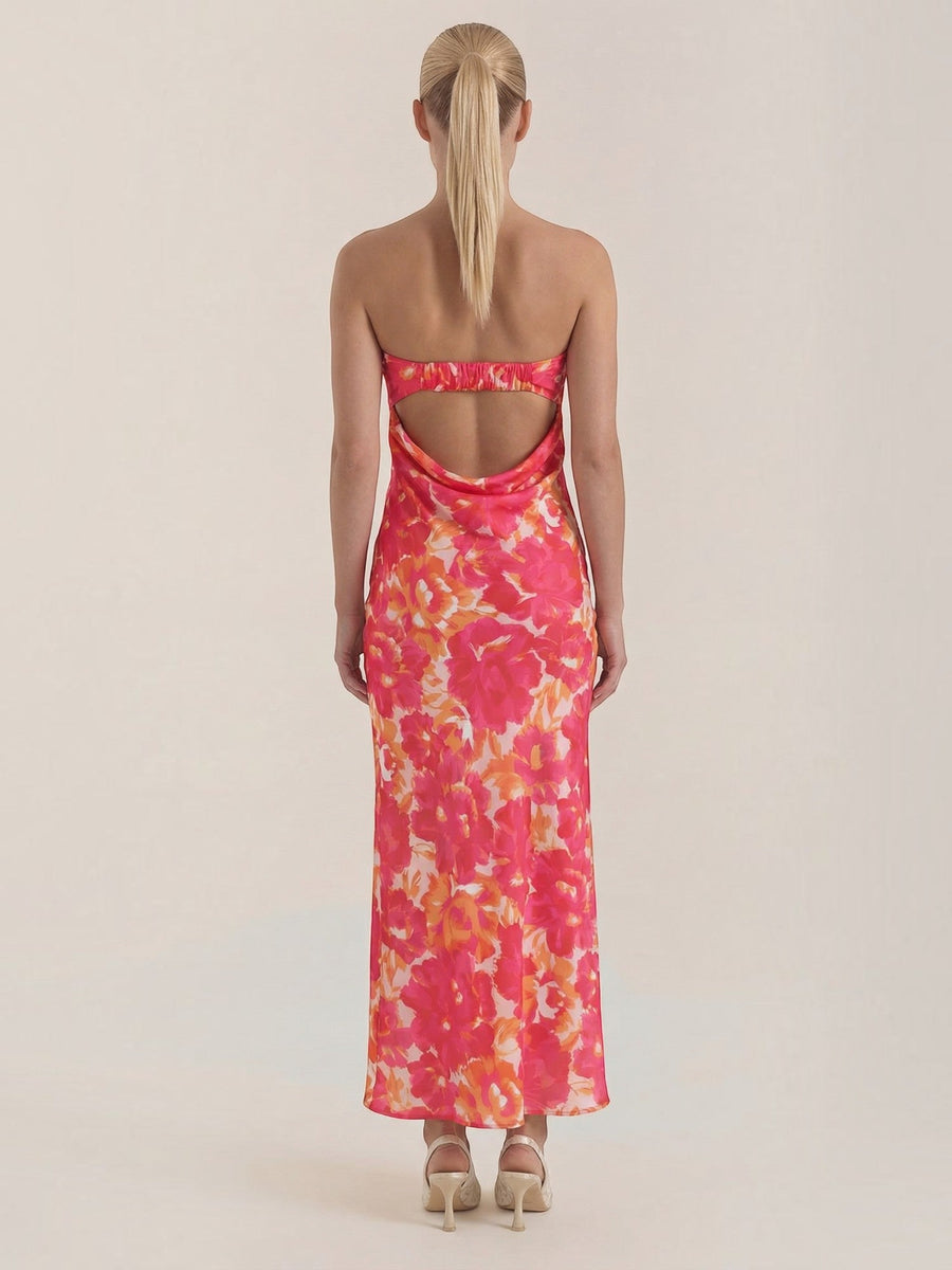 Elsa Strapless Fitted Maxi Evening Dress