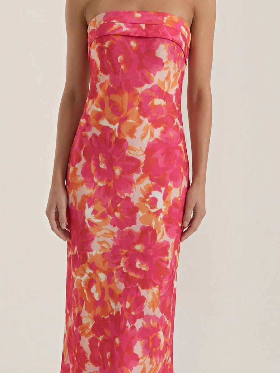 Elsa Strapless Fitted Maxi Evening Dress