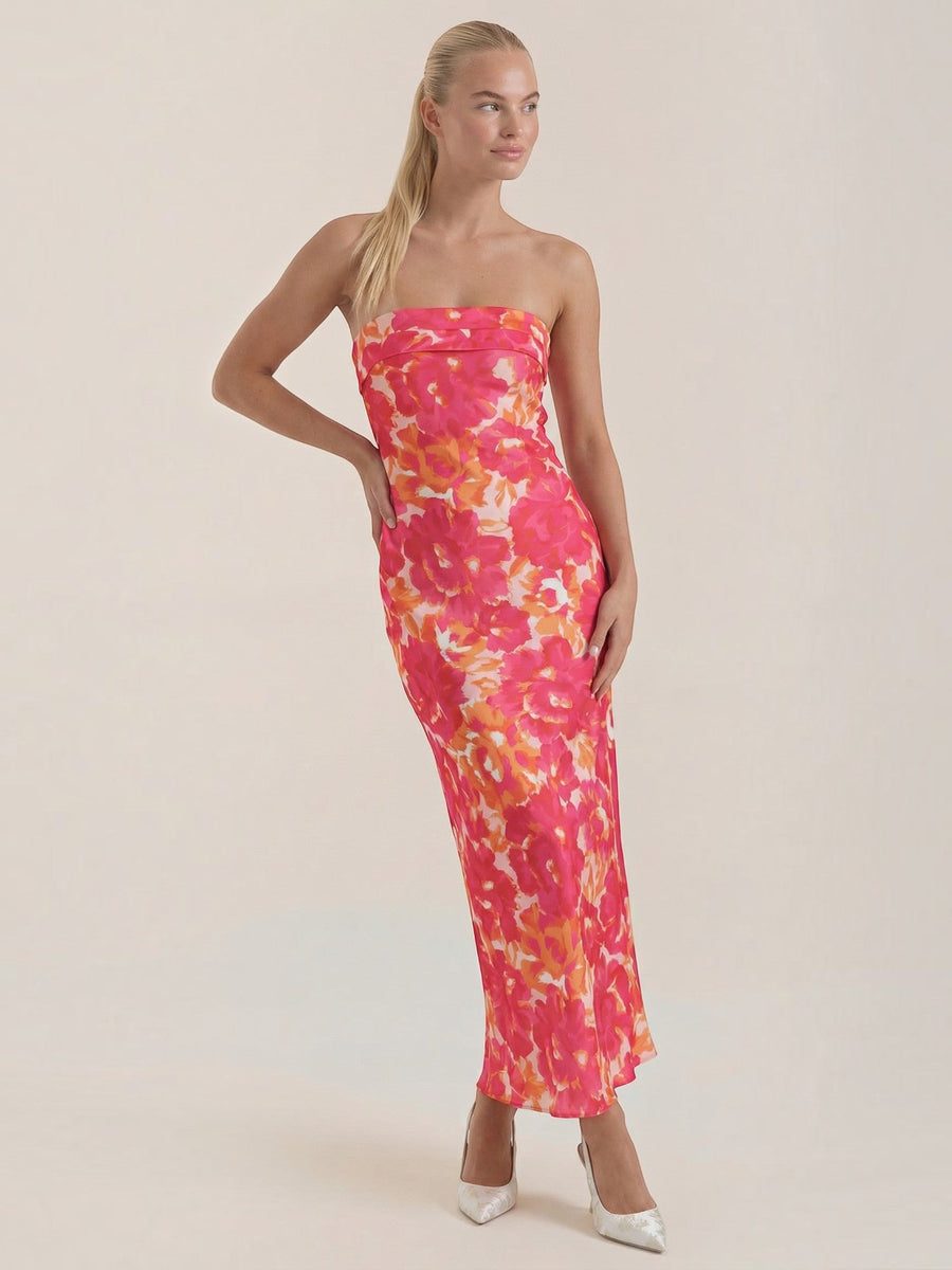 Elsa Strapless Fitted Maxi Evening Dress