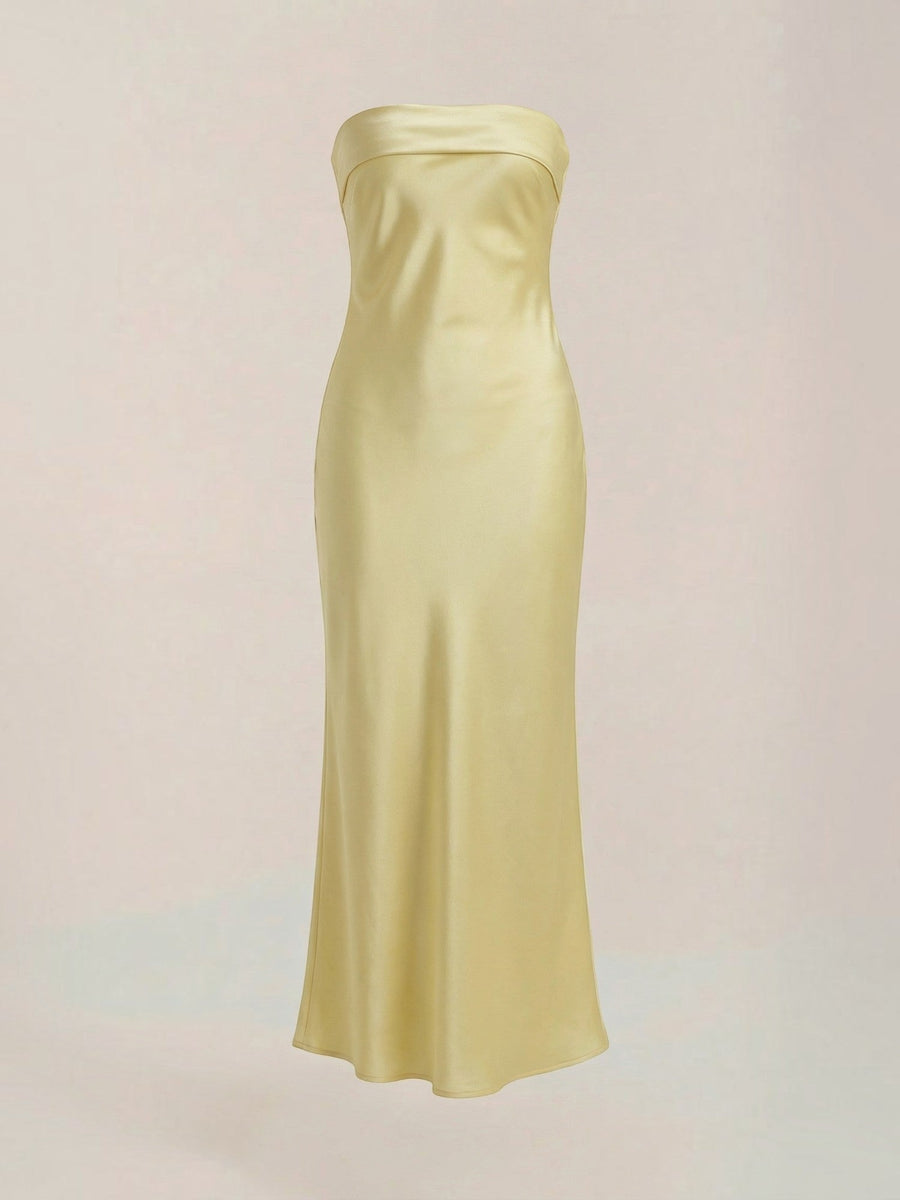 Elsa Strapless Fitted Maxi Evening Dress