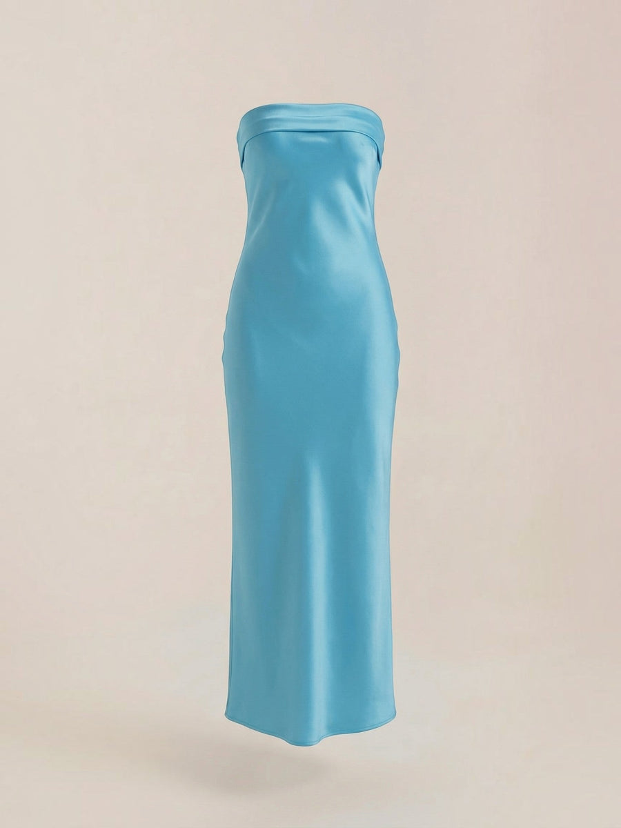 Elsa Strapless Fitted Maxi Evening Dress