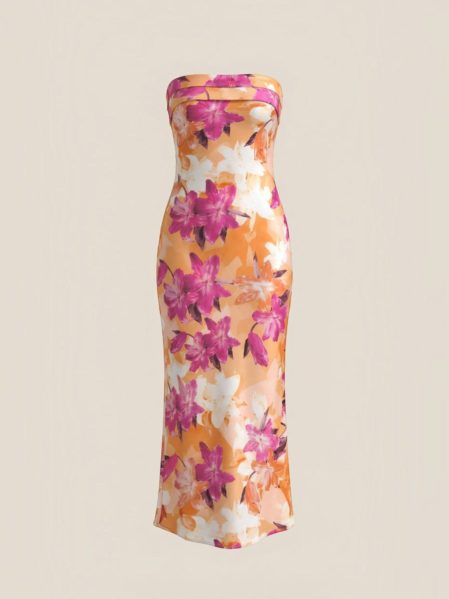 Elsa Strapless Fitted Maxi Evening Dress