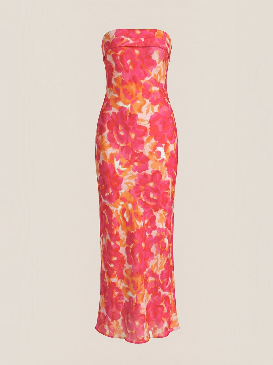 Elsa Strapless Fitted Maxi Evening Dress