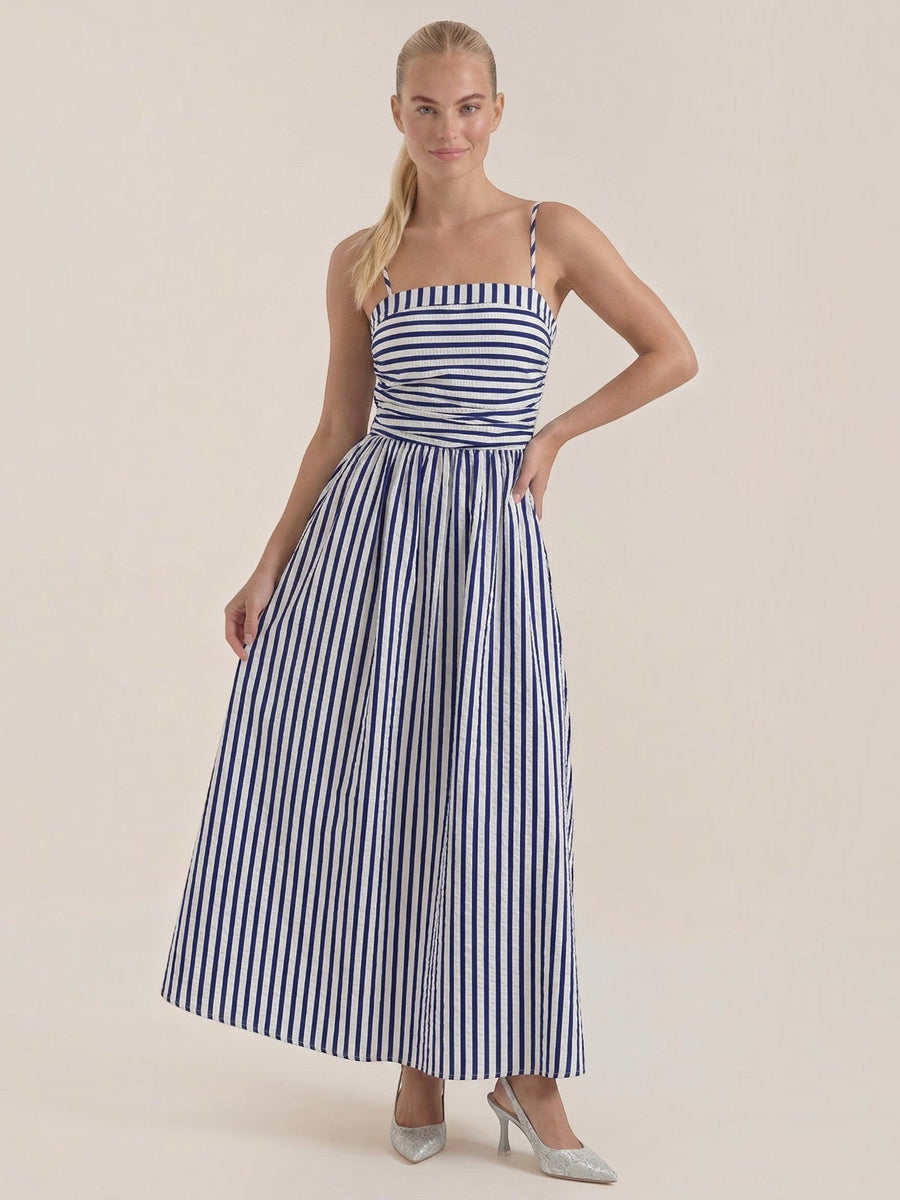 Sandra Striped Square Neck Maxi Sundress