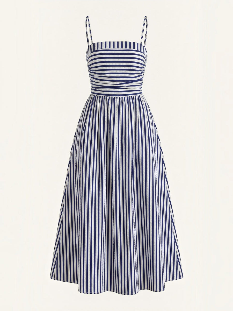 Sandra Striped Square Neck Maxi Sundress