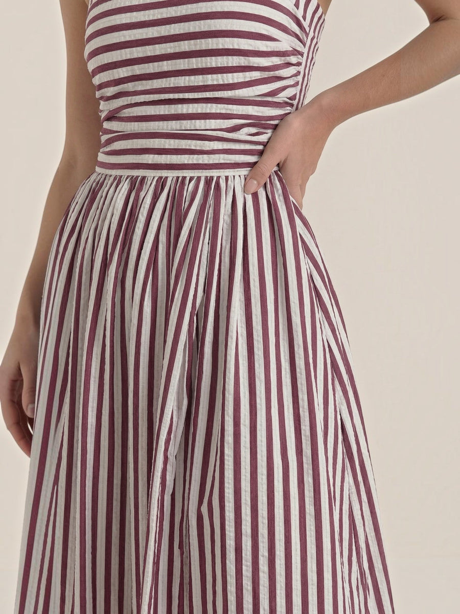 Sandra Striped Square Neck Maxi Sundress