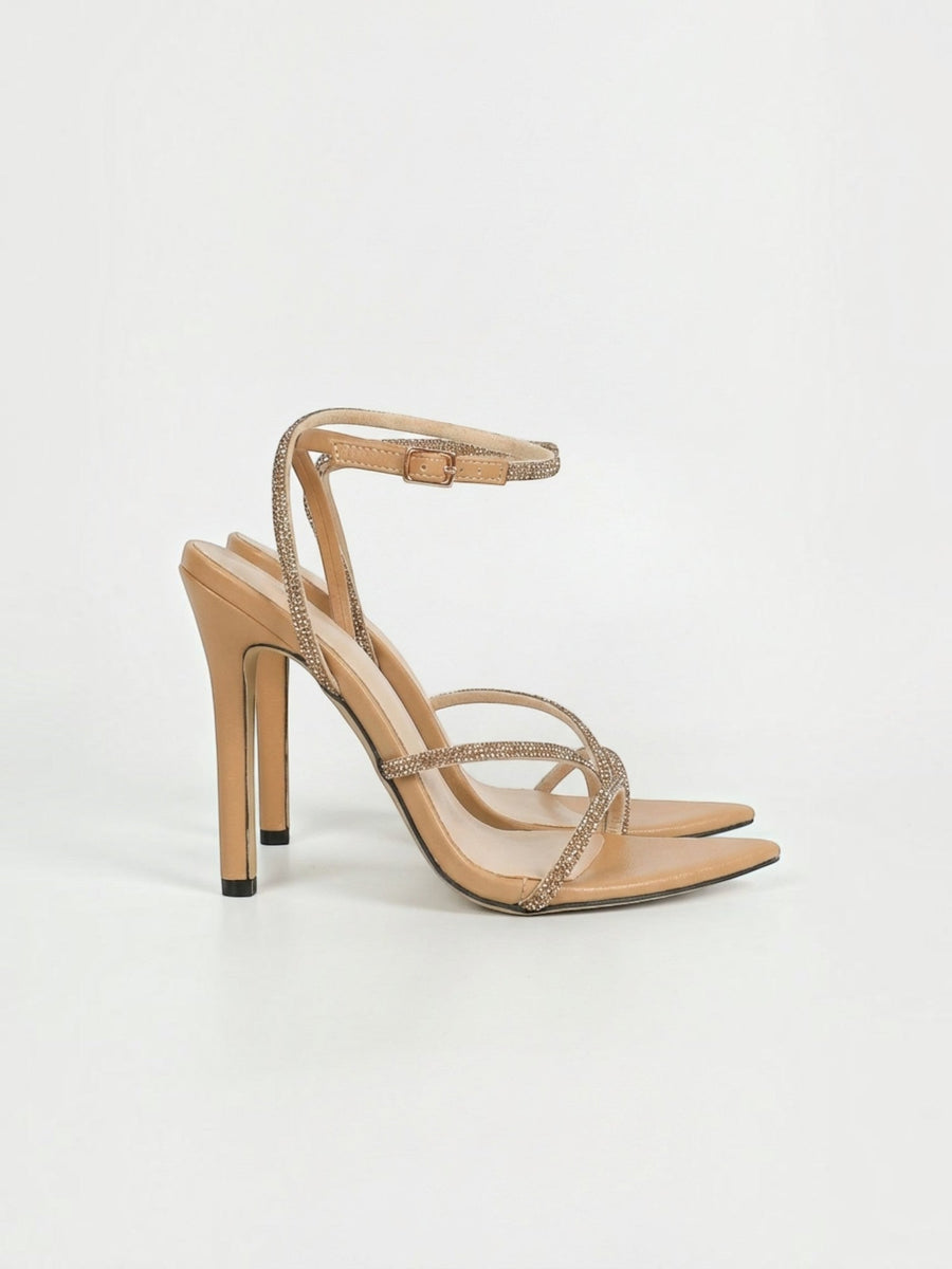 Virelle Rhinestone Strap Heeled Sandals