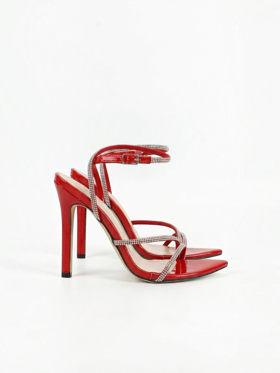 Virelle Rhinestone Strap Heeled Sandals