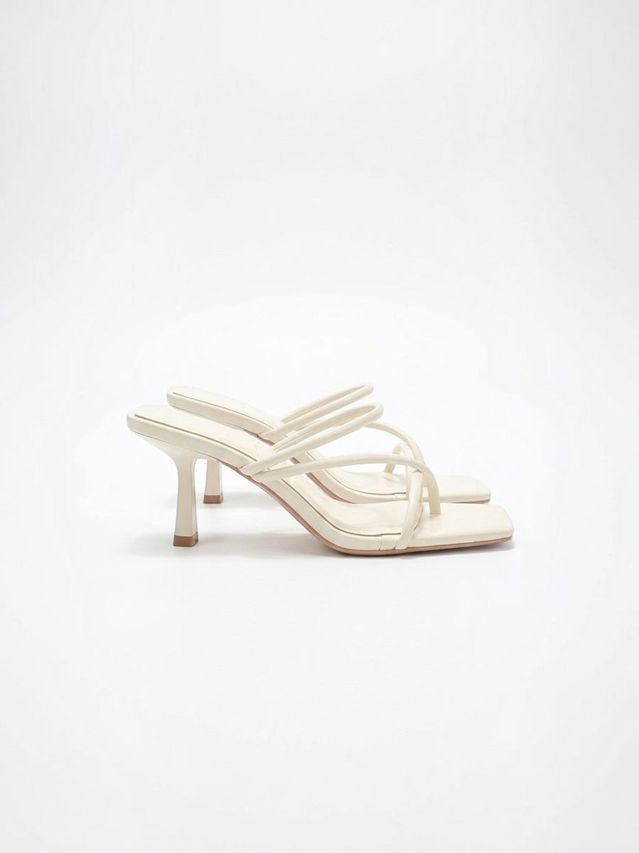 Delphine Strappy Curved Heel Mules