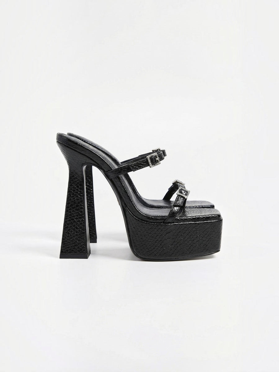 Anora Buckle Platform Mules