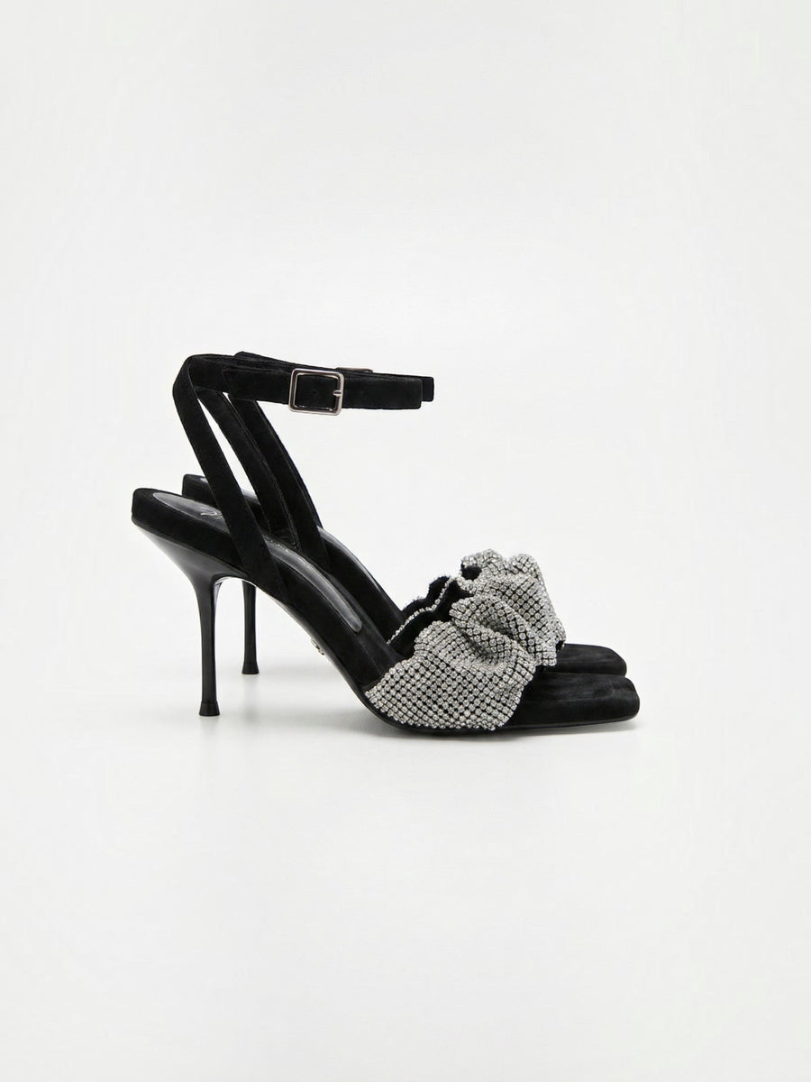 Kalira Rhinestone Bow Heel Sandals